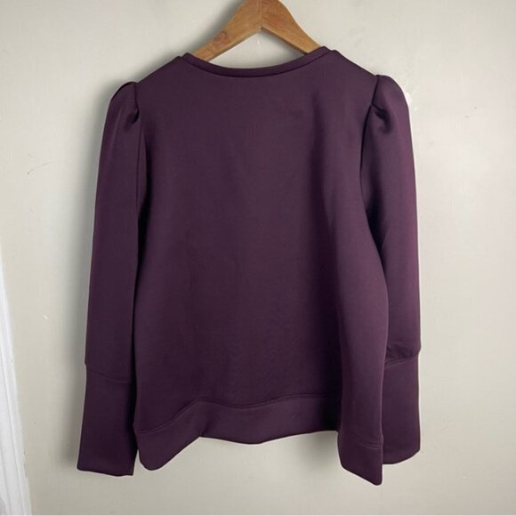 Stella & Dot Burgundy Puff Sleeve Top L - Picture 4 of 16
